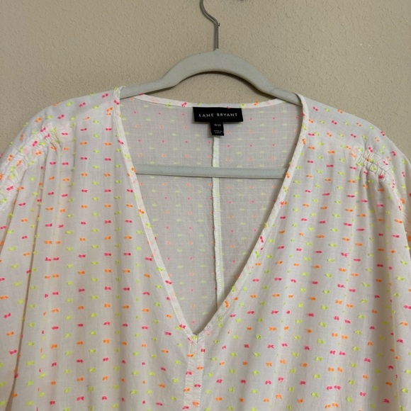 Lane Bryant Textured Dolman-Sleeve Peplum Top White Size 18/20 - Picture 4 of 16